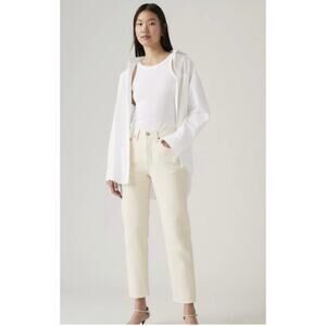 Levi’s 501 Original Cropped Jeans Tonal Ecru  High Rise Straight Leg NWT 31x30